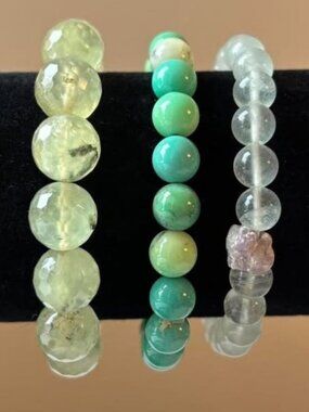 crystal beaded bracelets -Set of 3